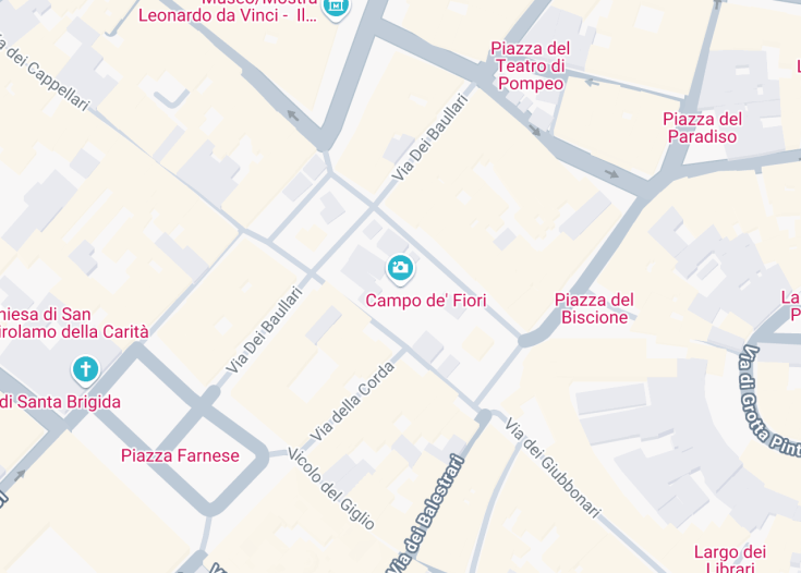 Map of Campo de’ Fiori, Rome