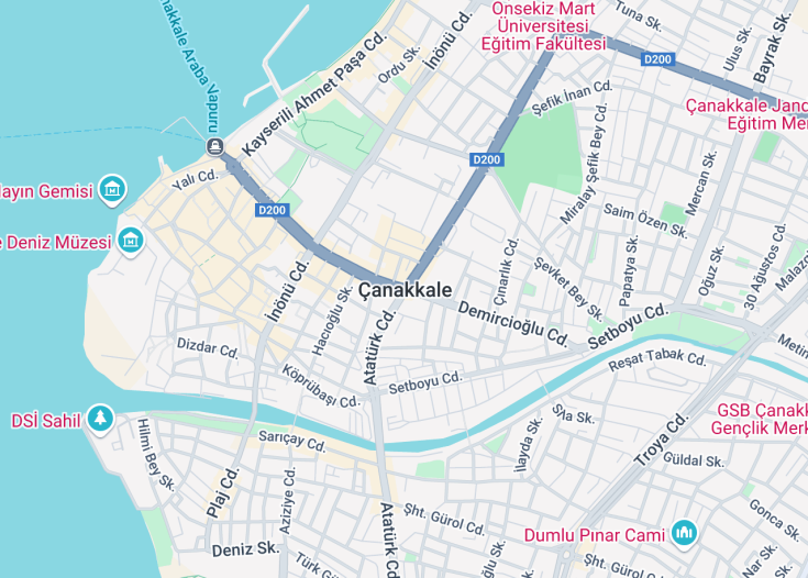 Map of Çanakkale, Turkey