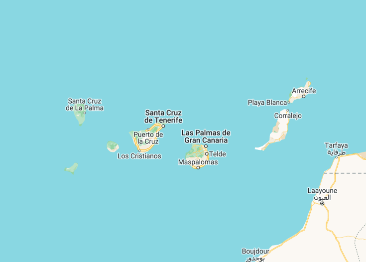 Map of Canary Islands (Spain), 