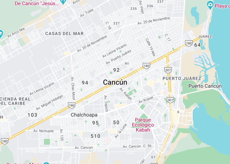 Map of Cancún, Mexico