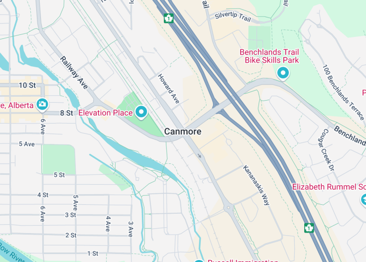 Map of Canmore, Canada