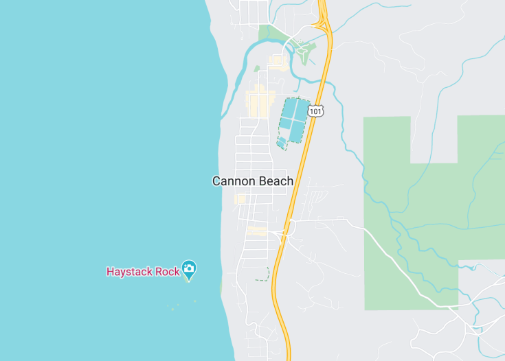 Map of Cannon Beach, Oregon (USA)