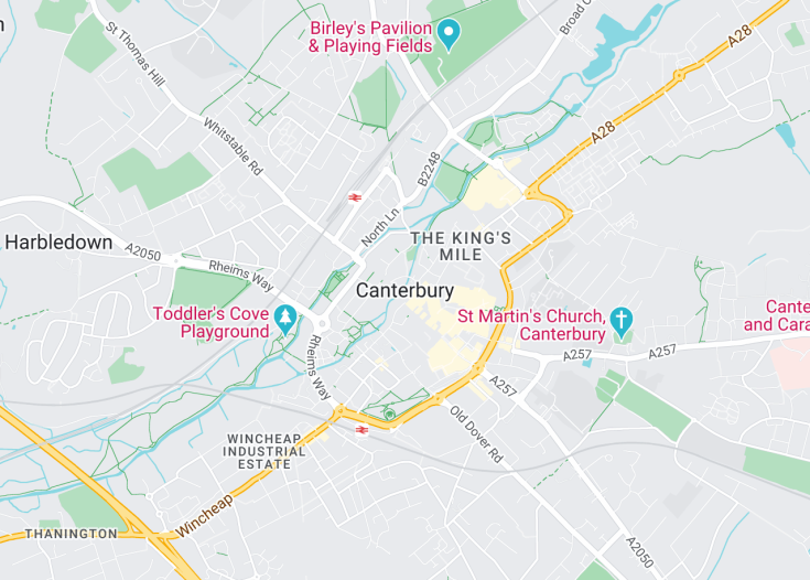 Map of Canterbury, England (United Kingdom)