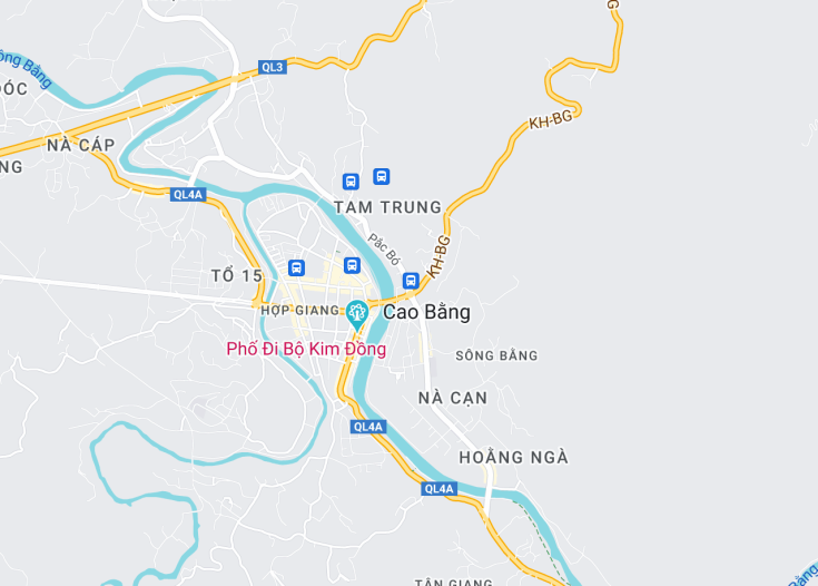 Map of Cao Bang, Vietnam