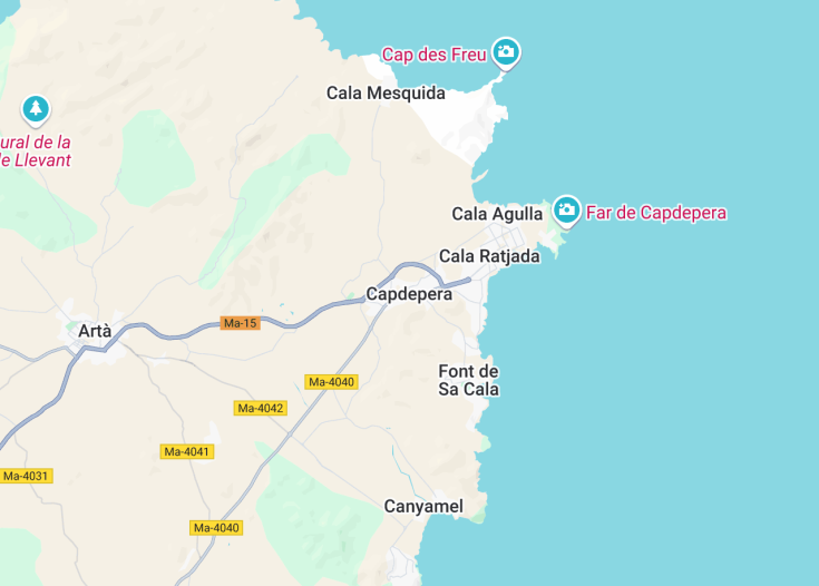 Map of Capdepera, Mallorca (Balearic Islands, Spain)