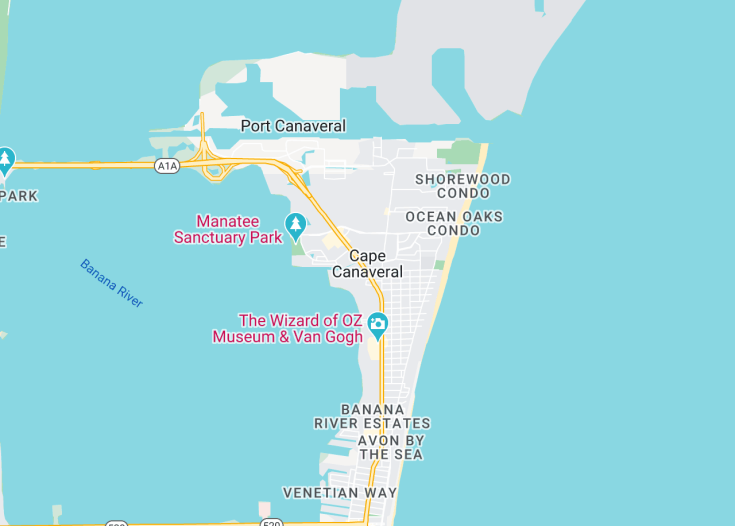 Map of Cape Canaveral, Florida (USA)