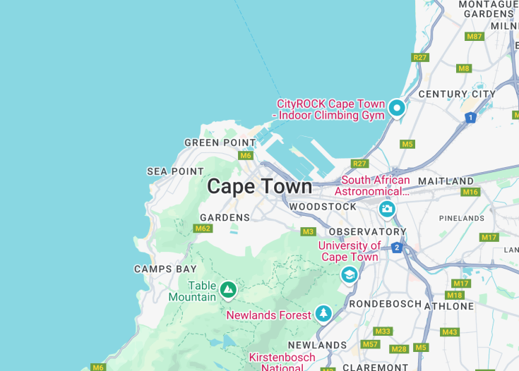 Map of Cape Town, South Africa