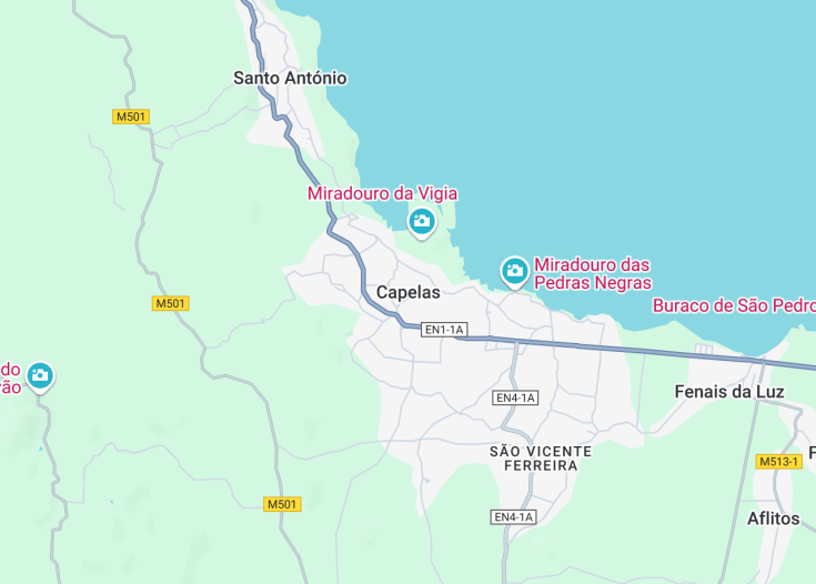 Map of Capelas, Portugal