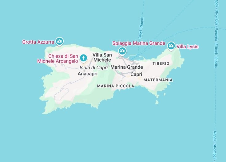 Map of Capri Island, Italy