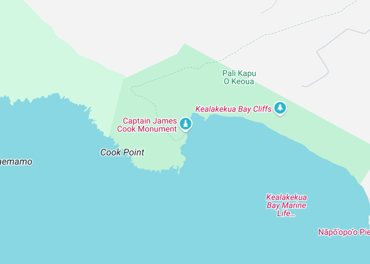 Map of Captain James Cook Monument, Captain Cook