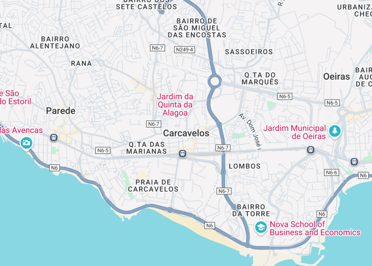 Map of Carcavelos, Portugal