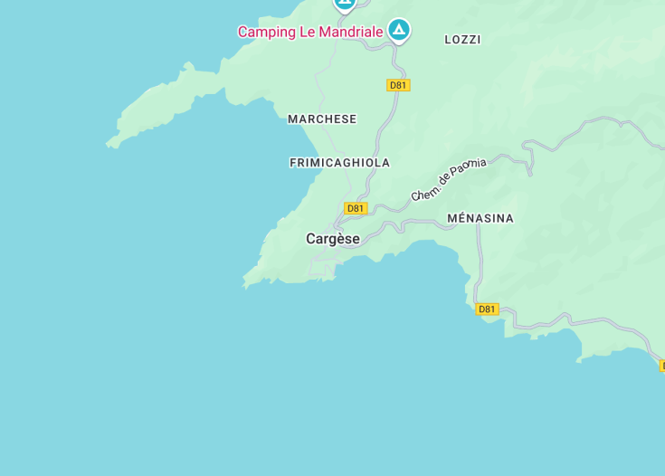 Map of Cargèse, Corsica (France)