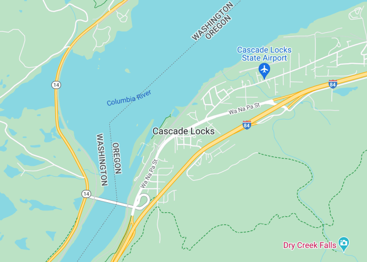 Map of Cascade Locks, Oregon (USA)