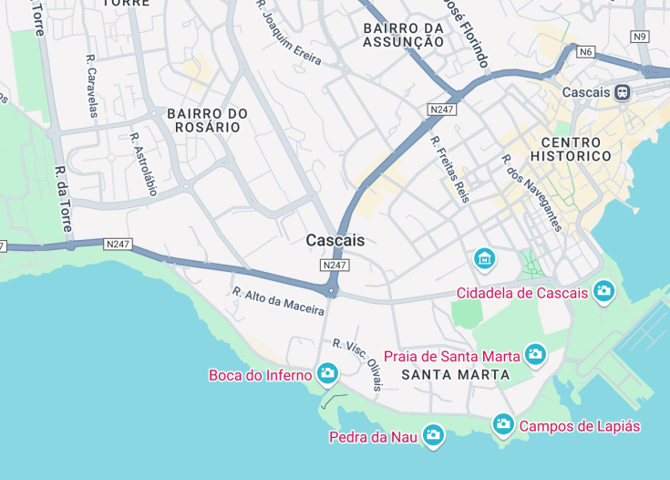 Map of Cascais, Portugal