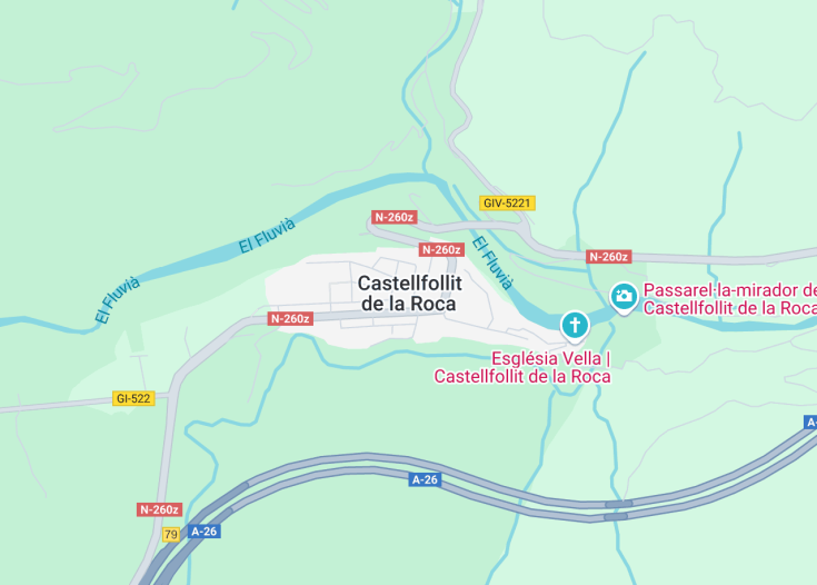 Map of Castellfollit De La Roca, Spain