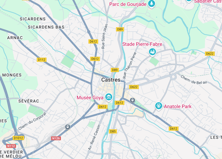 Map of Castres, France