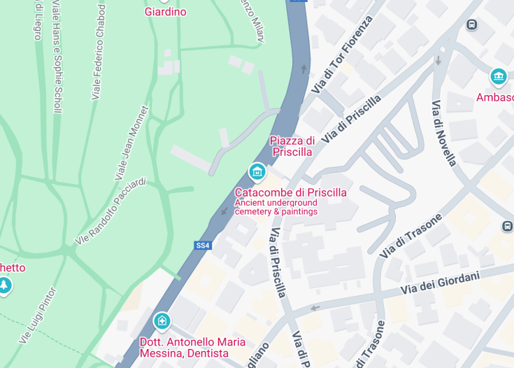 Map of Catacombs of Priscilla, Rome