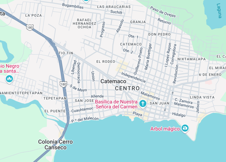 Map of Catemaco, Mexico