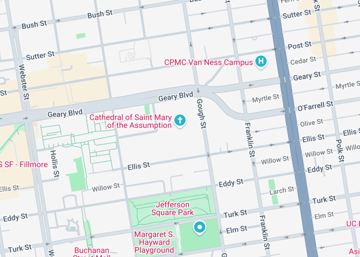 Map of Cathedral of Saint Mary of the Assumption, San Francisco