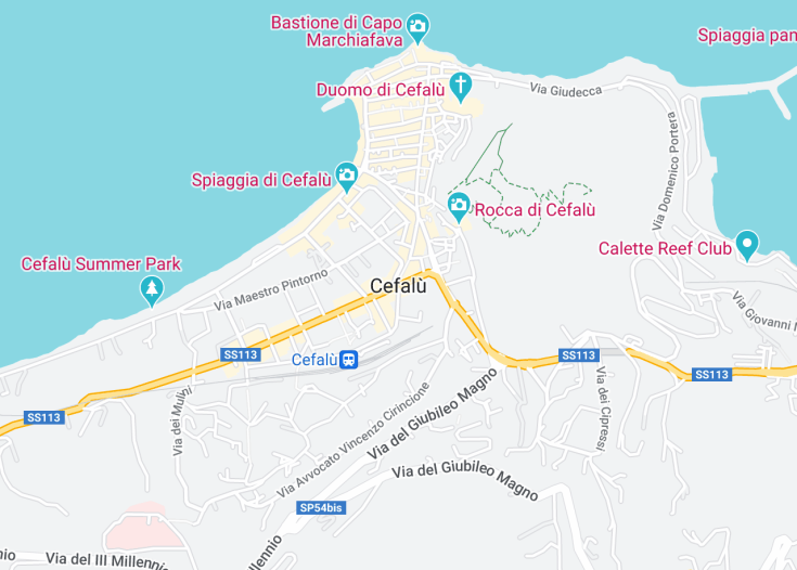 Map of Cefalu, Italy