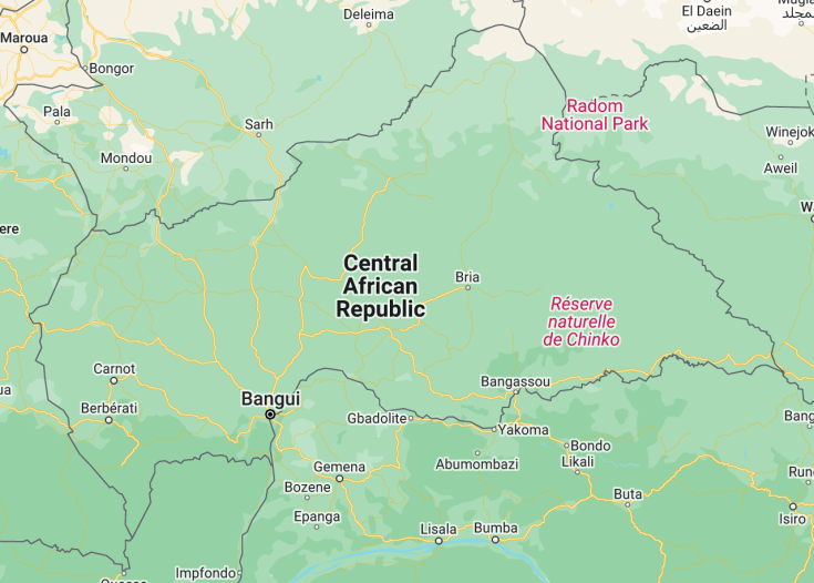 Map of Central African Republic, 