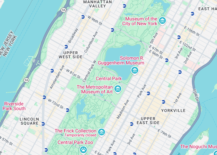 Map of Central Park, New York