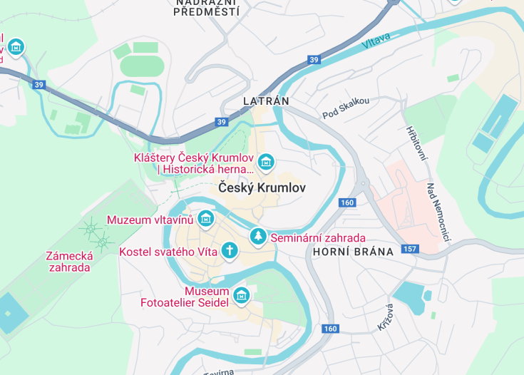 Map of Cesky Krumlov, Czech Republic