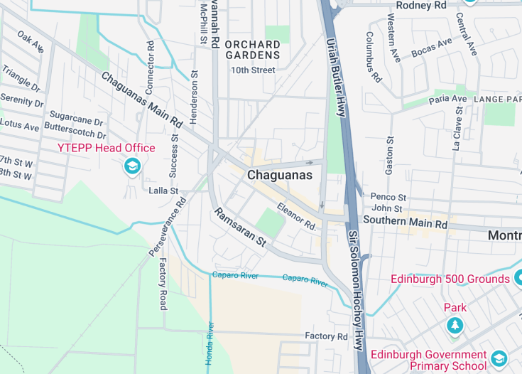 Map of Chaguanas Market, 