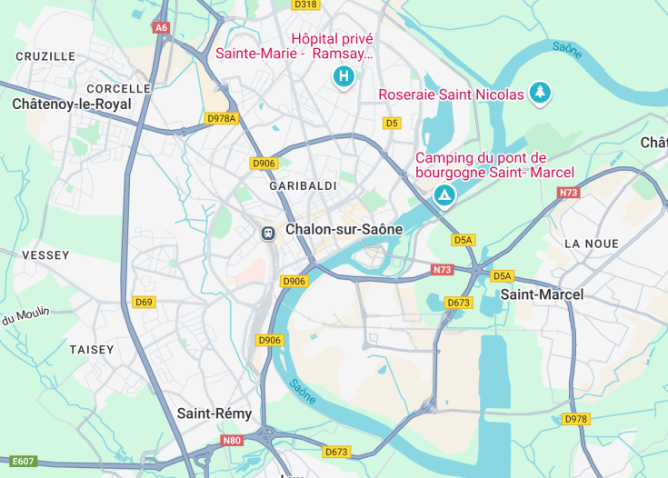 Map of Chalon-sur-Saône, France