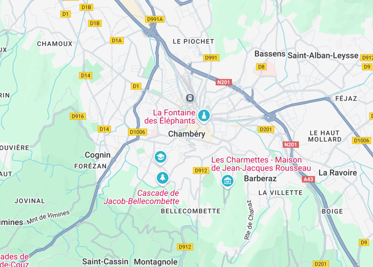 Map of Chambéry, France