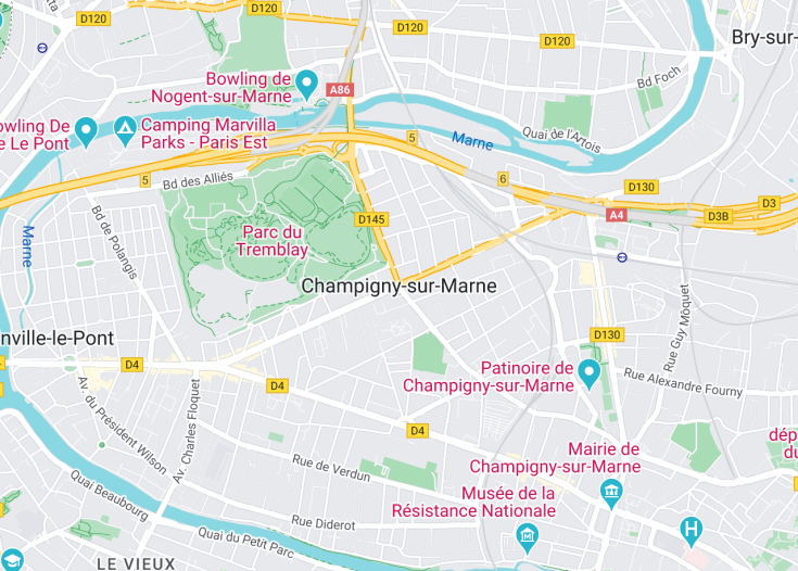 Map of Champigny-sur-Marne, France