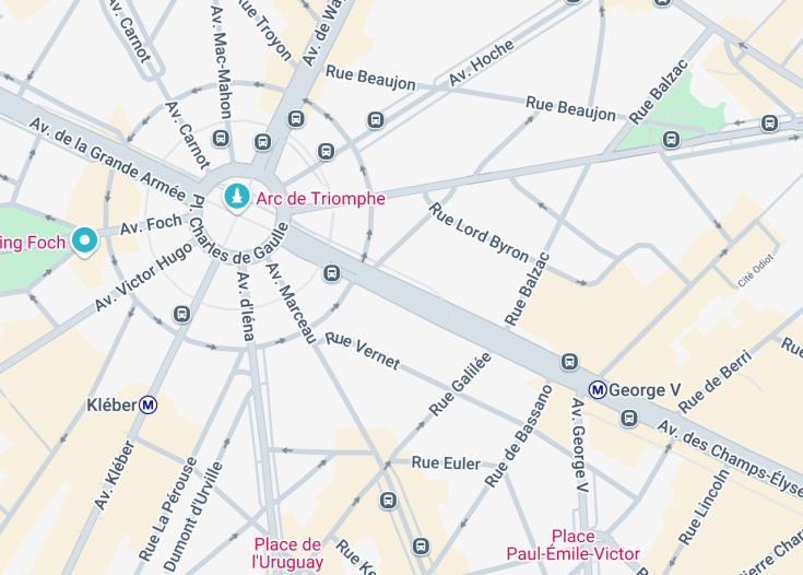 Map of Champs Elysees, Paris