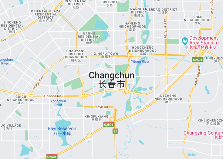 Map of Changchun, China