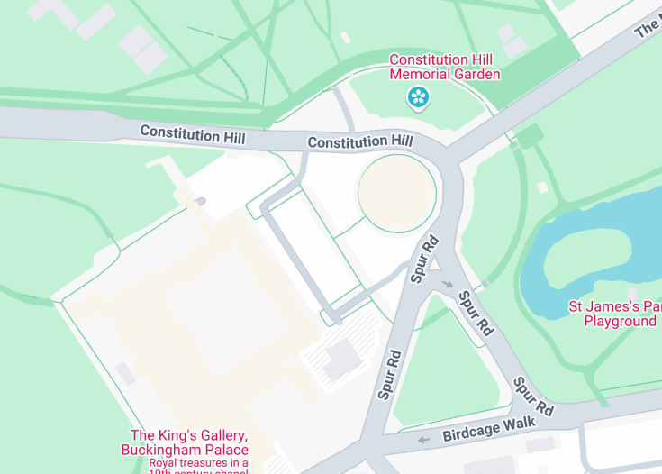 Map of Changing of the Guard at Buckingham Palace, London