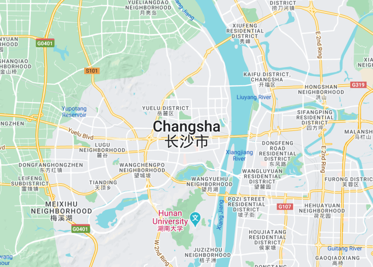 Map of Changsha, China