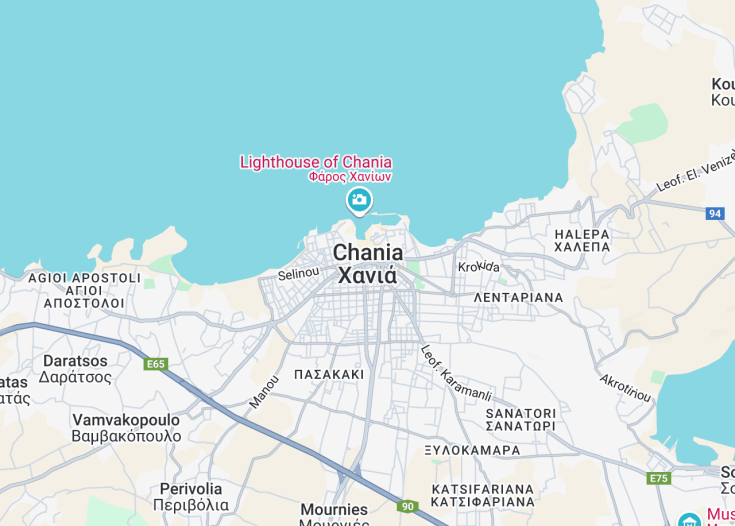 Map of Chania, Greece