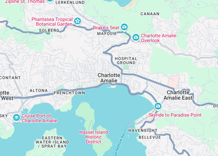 Map of Charlotte Amalie, U.S. Virgin Islands (USA)