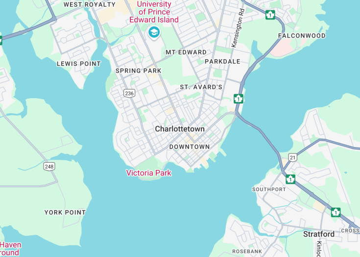 Map of Charlottetown, Canada