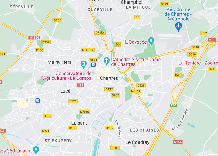 Map of Chartres, France