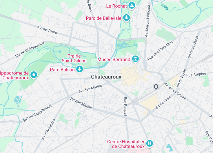 Map of Châteauroux, France