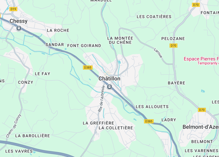 Map of Châtillon (Auvergne-Rhône-Alpes), France