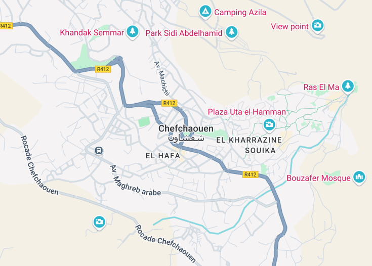 Map of Chefchaouen, Morocco