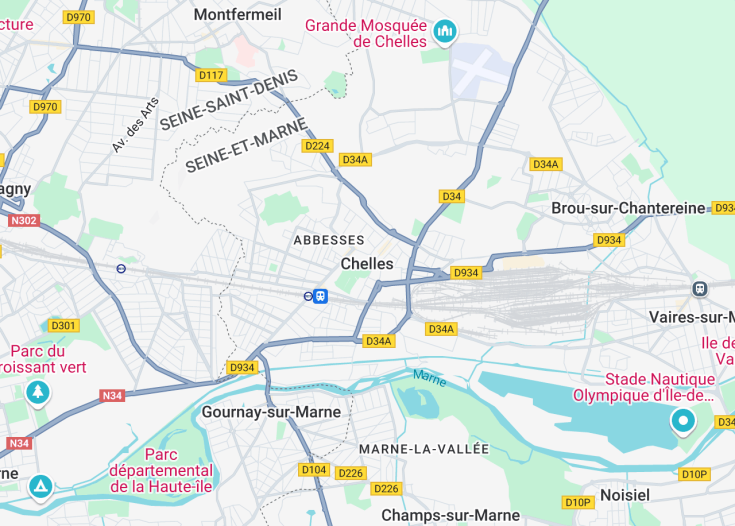 Map of Chelles, France