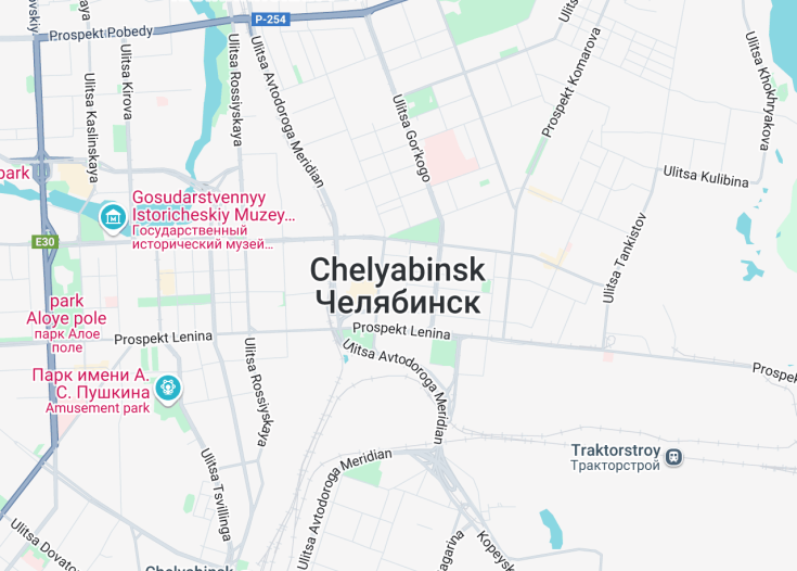 Map of Chelyabinsk, Russia