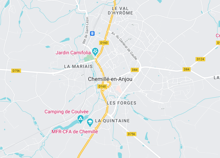 Map of Chemillé-en-Anjou, France