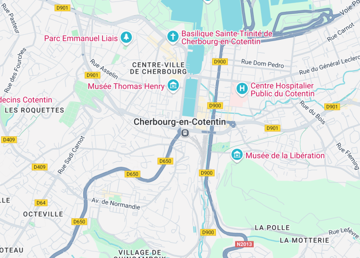 Map of Cherbourg-en-Cotentin, France