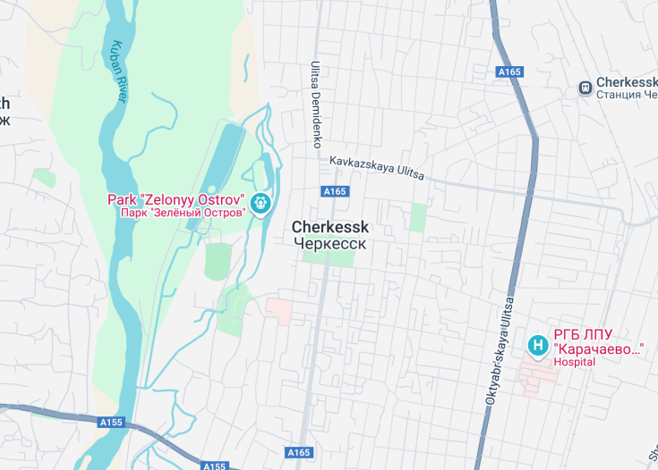 Map of Cherkessk, Russia