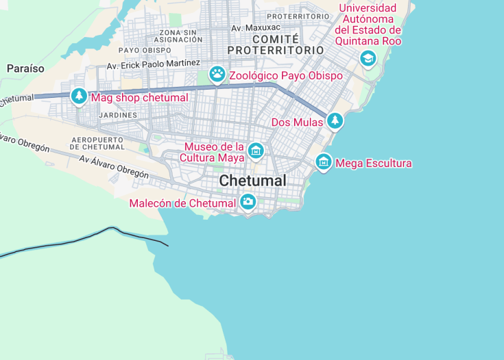 Map of Chetumal, Mexico