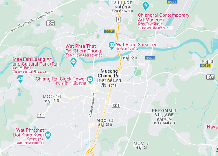 Map of Chiang Rai, Thailand