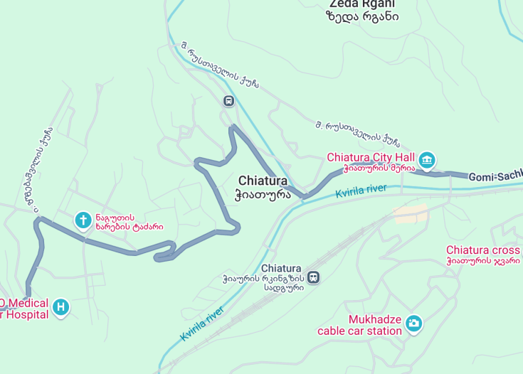 Map of Chiatura, Georgia